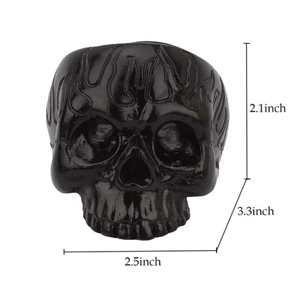 UnionKK Pack of 2 Halloween Decorative Skull Candlestick Holder Resin Skeleton Candle Holder Home Bar Decoration (Black 2PCS)