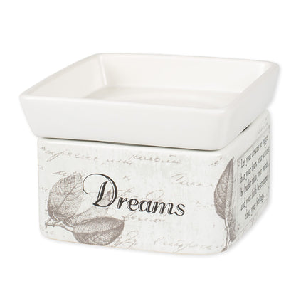 Elanze Designs Dream Actions Faith Stronger Stoneware Electric 2 in 1 Jar Candle and Wax Tart Oil Warmer