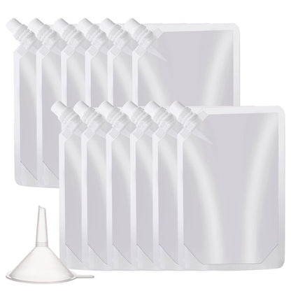 OHMAXHO Plastic Alcohol Pouches,Hidden Flasks for Liquor for Concerts,Drink Pouches for Adults Alcohol,Reusable Juice Pouches and Concealable Booze Bags for Travel (15OZ-12PCS)