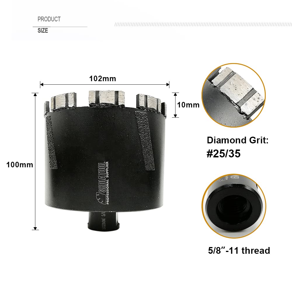 SHDIATOOL Diamond Core Drill Bits for Hard Stone Concrete Marble Granite Brick Laser Welded Dry or Wet Hole Saws