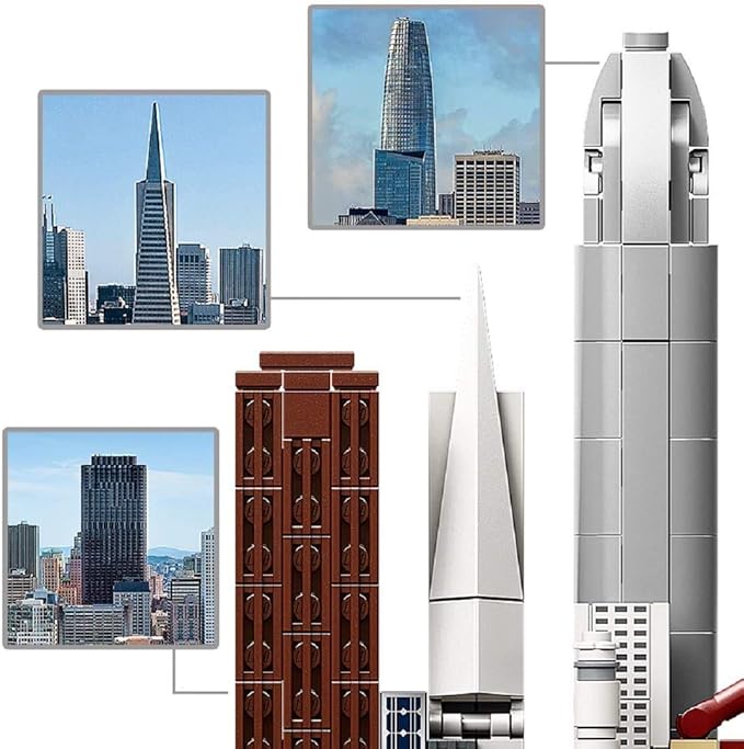 LEGO Architecture Skyline Collection 21043 San Francisco Building Kit Includes Alcatraz Model Golden Gate Bridge and Other San Francisco Architectural Landmarks (565 Pieces)