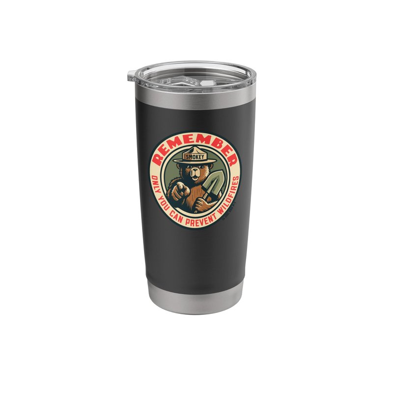Remember Only You Vintage Smokey Bear Seal Retro Stainless Steel Insulated Tumbler