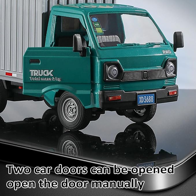 GoolRC Remote Control Car Transporter Truck 1:16 Scale RC Container Transport Truck with Spray and Light 2.4GHz All Terrain RC Cars for Teens and Adults Christmas or Birthday Gift (Green)