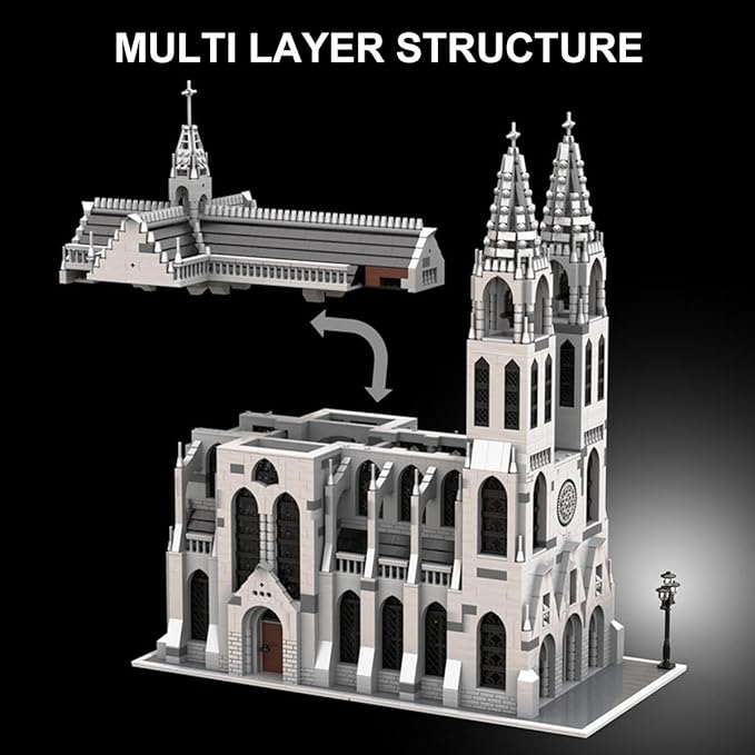 Gothic Cathedral Building Blocks – MOC Architecture Church Historical Building ModelsCollectible Display Set Gift for Adults &amp Collectors(4136 pcs)