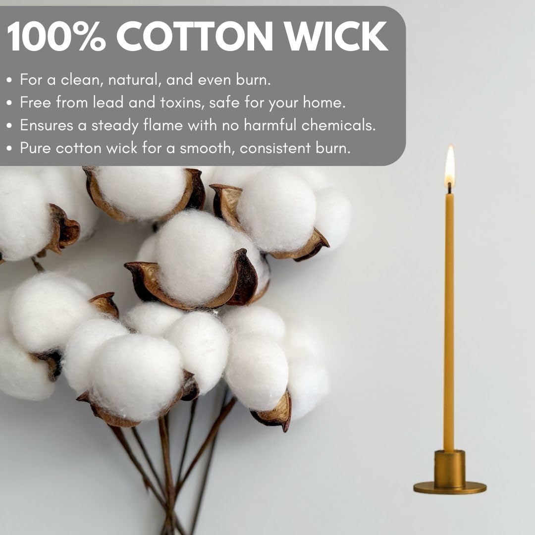 Australian Made Pure Beeswax Candles – Slim Church Candles, Ideal for Orthodox Services, Prayer, Meditation, Birthdays & Emergency Lighting Candle Non-Toxic, Drip-Free,Smokeless, 50pcs (6.3 x 0.20 in)