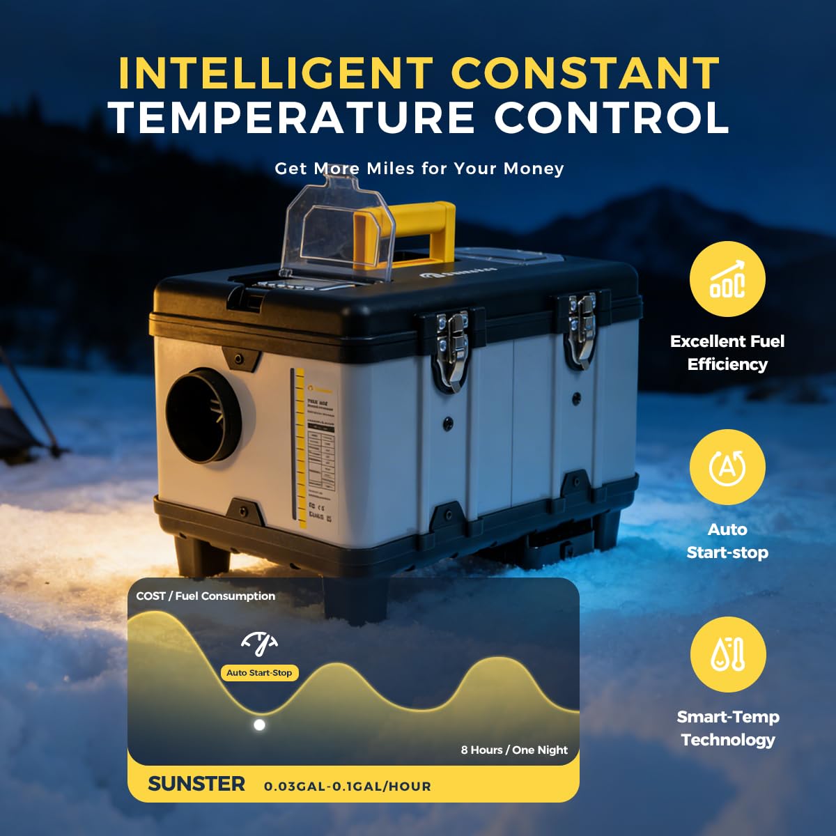8KW Diesel Air Heater, 110V/12/24V All-in-One Portable Diesel Heater, with APP Control, 5500m Max Altitude Mode, Auto Start-Stop and Wireless Temperature Sensing, for RV Garage Truck Boat Tent