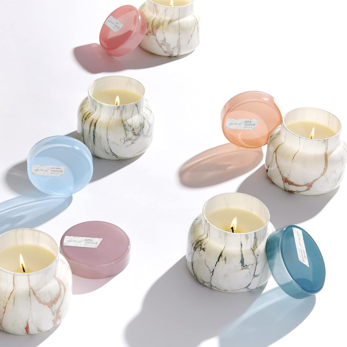 Capri Blue Modern Marble Jar Candles - Luxury Scented Candles for Home - Long Lasting Soy Wax Blend - Scented Home Decor Gifts - Havana Vanilla (8 oz)