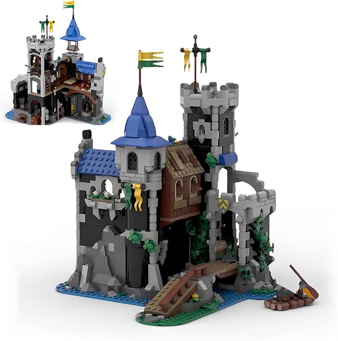 Medieval Lion Knight Castle Building Set Architecture Castle Viking Modular Buildings Ideals Christmas Birthday Gift for History Enthusiasts Creative Gift for Adults （933pcs）