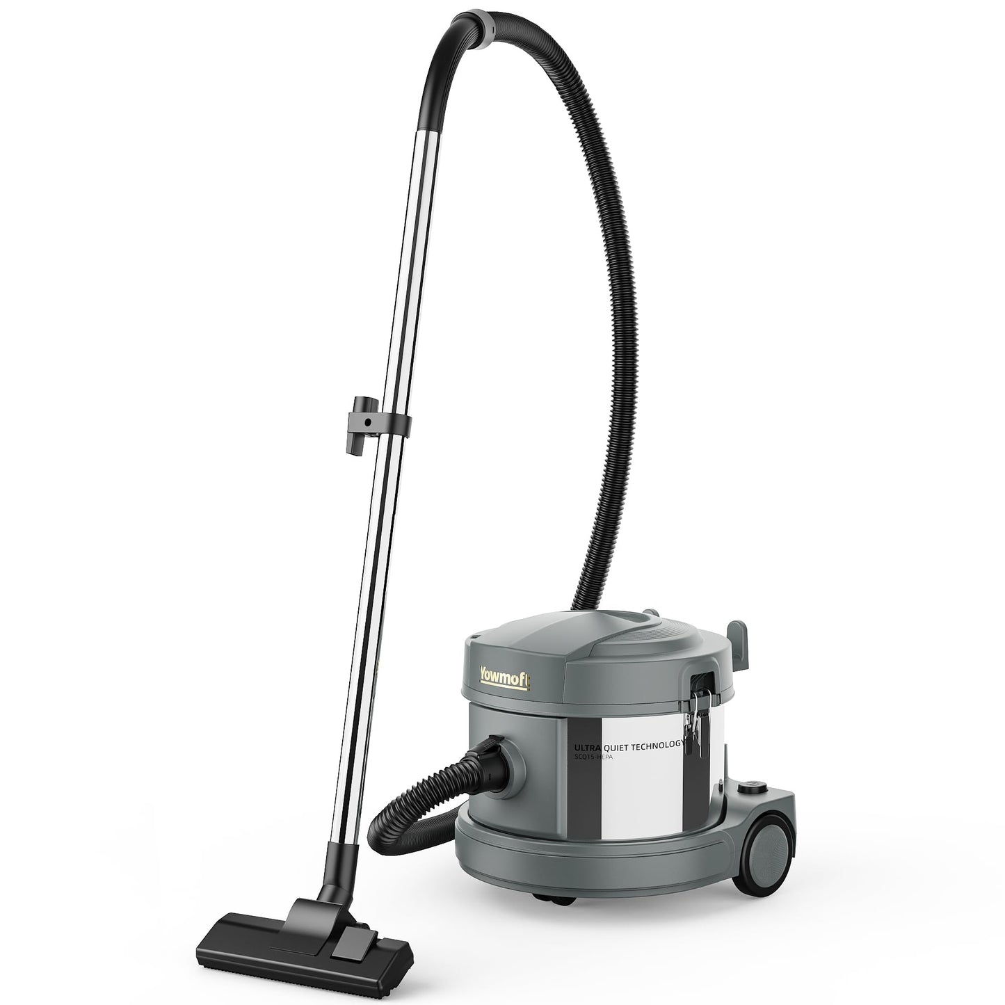YOWMOFT SCQ15-HEPA, 4 Gallon Canister Vacuum, Ultra-Quiet Canister Vacuum Cleaner, 35Ft. Cord, Commercial Ultra Quiet Vacuum Cleaner for Hotel & Office, HEPA Canister Vacuum for Professional Clean
