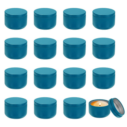 MECCANIXITY 3oz Candle Tins, 16pcs Metal Candle Tins Jars with Lids Round Empty Tin Can Containers Bulk for Storage Tea and Making DIY Arts Crafts Christmas Gifts, Navy Blue