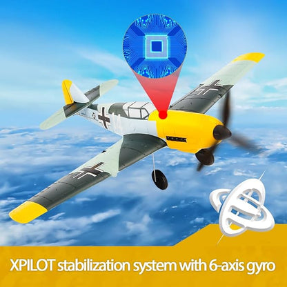 Remote Control Airplane for Adults BF109 4 Channel RC Plane with 6-Axis Gyro Aerobatic WW2 Warbird Park Flyer Gift