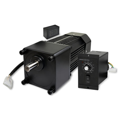 Universal High Torque AC Motor + Speed Controller, 250W Single Phase Electric Motor with Gearbox, 110V Reversible Gear Motor, Variable Speed Motors for Conveying Equipment, Production Lines