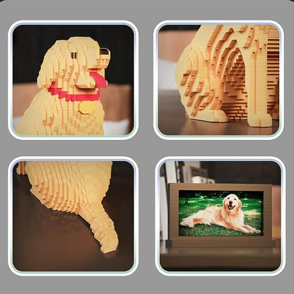 Animal Dog Series Golden Retriever Micro Building Blocks Set(2929PCS) Gift for Adults and Kids