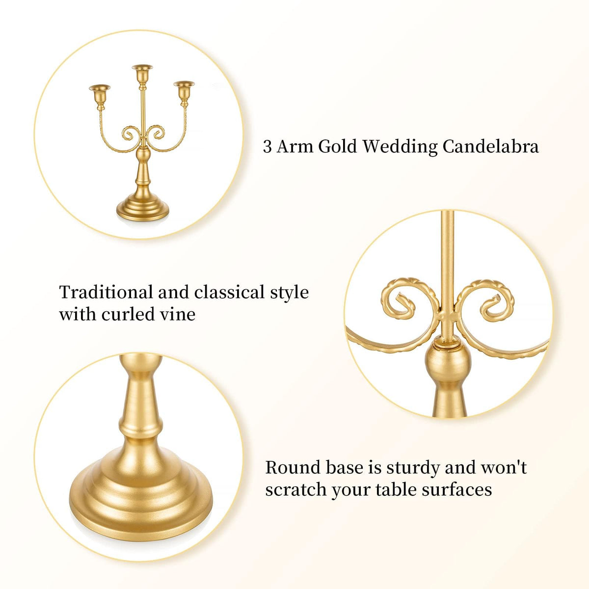 Romadedi Candelabra Black Candle Holders: 3 Arm Halloween Candlestick Holder 11.8" Gothic Home Decor for Party Table Centrepiece Mantel Christmas