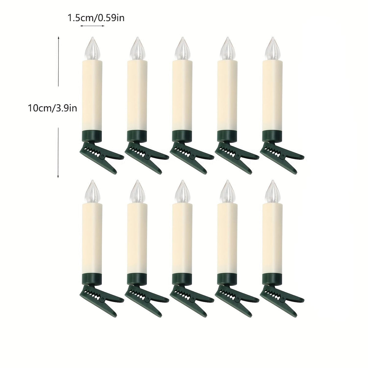 LUREASY 10 PCS Flameless LED Taper Candles Battery Operated clip on candles for Christmas Tree Candle Lights Electric Fake Candles with Remote Timer Perfect for Holiday Home Garden Wedding Parties Dec