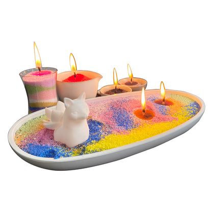 VITARIE Refillable Pearled Candle Sand 18oz, Unscented, 30 Cotton Wicks, 1.1lb Long Burning, Candle Making Kit, Pumpkin