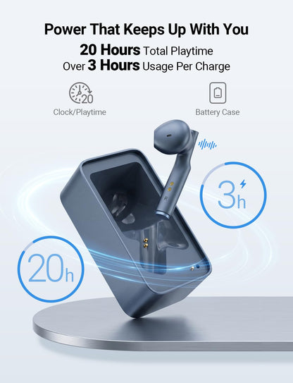 Timekettle W4 Translation Earbuds,Bone-Voiceprint Sensor for Clear Voice in Noise, AI Translator Correction,Protected Privacy with GDPR,Bluetooth,iOS/Android APP for Business & Relationships Blue