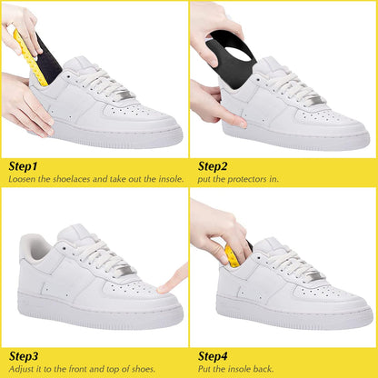 GORYGOLD 6 Pairs Crease Protector Shoe Guard for Sneakers: AJs, AF1, Dunks & More, Anti Crease Shoe Protector for Men Women Youth Kids, Size 9-15