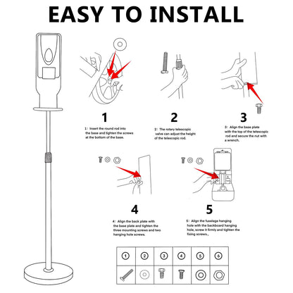 Blulu 2 Pack Automatic Hand Sanitizer Dispenser with Stand and Drip Catcher and Refillable Bottle Stand Sanitizing Station for Restaurants, Schools, Churches