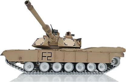 Heng Long US in Stock RC Tank 1/16 7.0 Customize Abrams 3918 Model 360° Rotating Turret Smoking Unit Battle Tank Military Transport Vehicles Infrared Combat Barrel Recoil BB Shooting