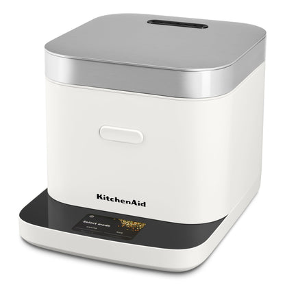 KitchenAid Compact 8 Cup (1.9 Liter) Grain and Rice Cooker with Automatic Sensing and Integrated Scale, KGC2154, Porcelain White