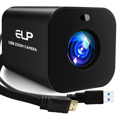 ELP 21X Zoom 4K 30fps USB Camera 1080P 60fps HDMI USB Webcam Autofocus Manual Focus PC Web Cam H.265 H.264 High Speed Web_Camera for Church Streaming Video Conference (21X Zoom)