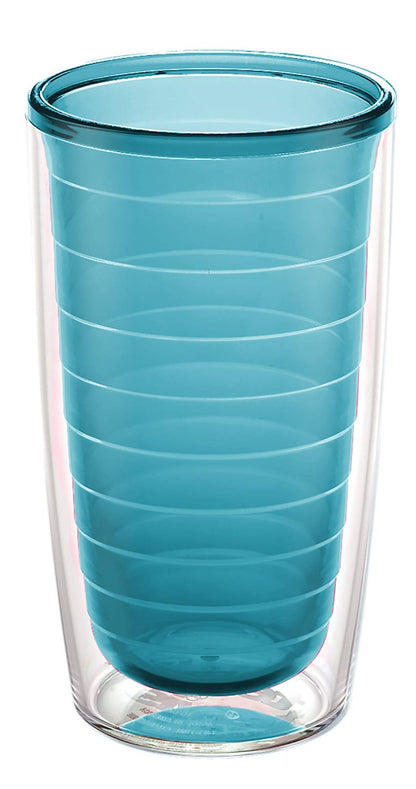 Tervis Clear & Colorful Tabletop Made in USA Double Walled Insulated Tumbler Travel Cup Keeps Drinks Cold & Hot, 16oz, Blue Moon