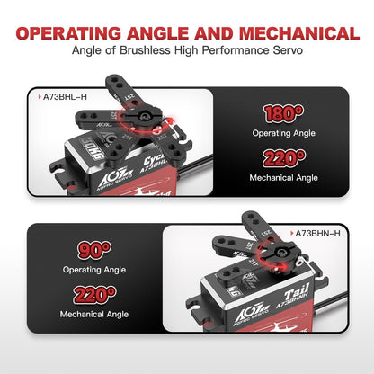 AGFRC RC Helicopter Servo Set - 0.061Sec Tail & 30KG Swashplate Brushless Metal Gear Servos for 450-700 Class Helicopter(A73BHN-H & A73BHL-H)