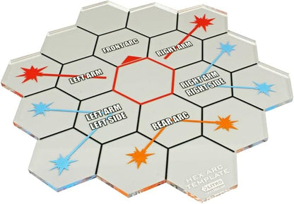 LITKO Fire Template Compatible with BattleTech (Mecha Hex Map Fire Arc Template)