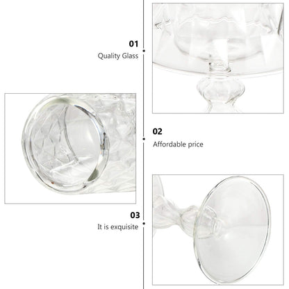 Uonlytech Glass Candlestick 7.48In Decorative Candle Holder for Home Bedroom Office Table Lighting Elegant Household Candle Stand