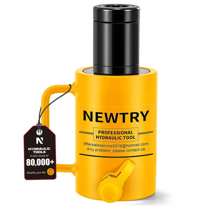 NEWTRY 20 ton Hydraulic Hollow Jack Cylinder 2’’ Stroke Porta Power Ram Industrial Lifting Jack Retract Automatically