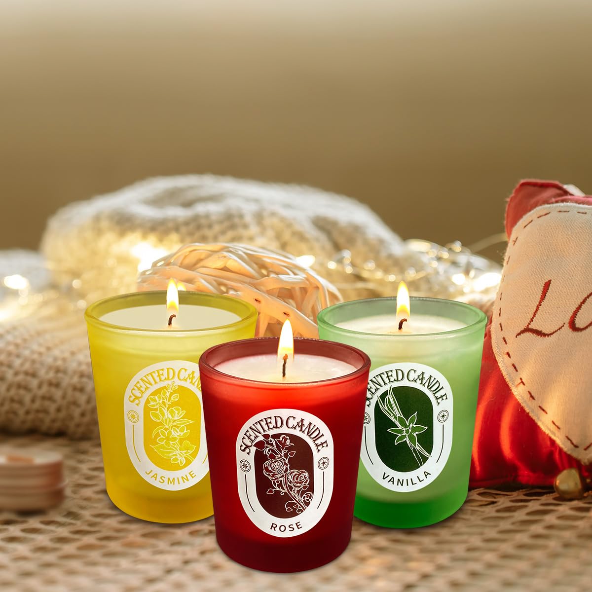 Scented Candles Gift Set of 12 Pack, Glass Jar Candles for 6 Scented, Long Lasting Soy Wax Aromatherapy Candle Set, Best Gifts with Gift Box for Every One