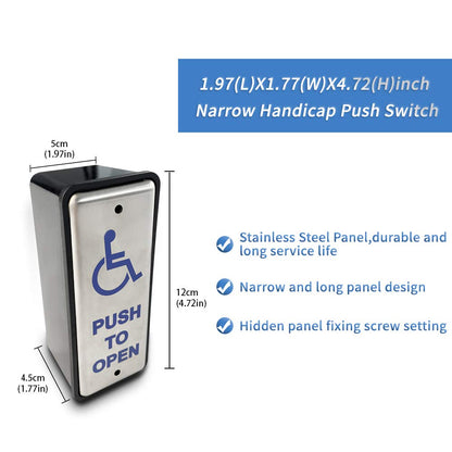Olideauto Black Automatic Swing Door Handicap Door Opener Olide-120B with 2PCS Wired Slim Handicap Push Buttons Olide-515