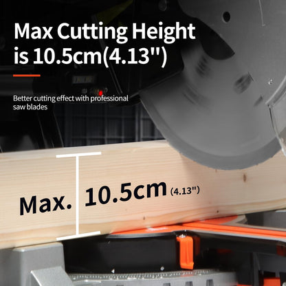 TOYAKI 12-Inch Sliding Compound Dual-Bevel Miter Saw With Laser Guide, LED Light,Extension Table, 15-Amp, 4.13x12.99inch Cutting Capacity, With 40T And 120T TCT Miter Saw Blades