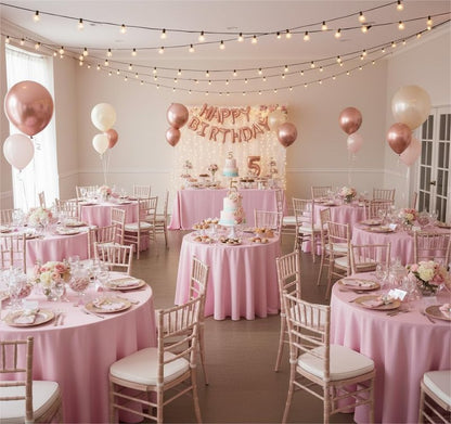 sancua Round Tablecloth 120 Inch Diameter, 8 Pack - Circle Polyester Fabric Table Cloth for Wedding Party Reception Banquet Birthday, Washable Formal Table Cover (Fit 48-96 Inch Tables), Pink