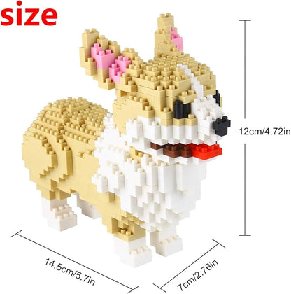 Larcele Micro Dog Building Blocks Pet Mini Building Toy Bricks950 Pieces KLJM-02 (Welsh Corgi)