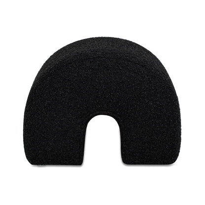 Jennifer Taylor Home Bridge 16" Arched Upholstered Footstool Ottoman, Ebony Black Boucle