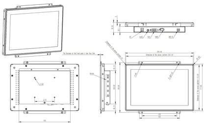 RIUIIN 10.1 Inch Industrial Open Frame Touch Monitor, 10-Point Multi-Touch Industrial Display,1280x800 Resolution Waterproof,VESA+Panel Mount, for Kiosk, Automation, POS,Vending.