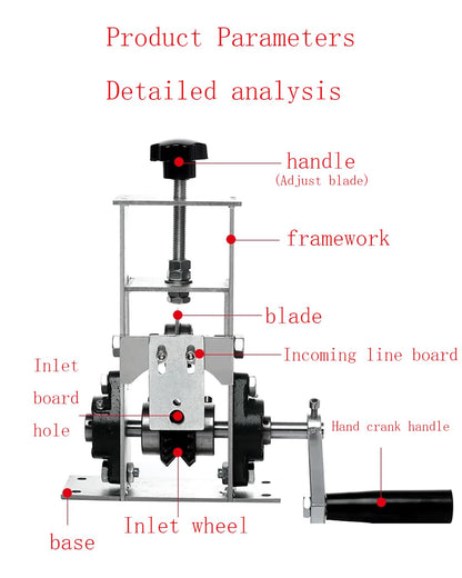 Manual Wire Stripping Machine – Adjustable Blade for Cable Stripping 0.08”–3.14” OD, Hand Crack Wire Stripper for Scrap Copper Recycling, Solid & Stranded Wire