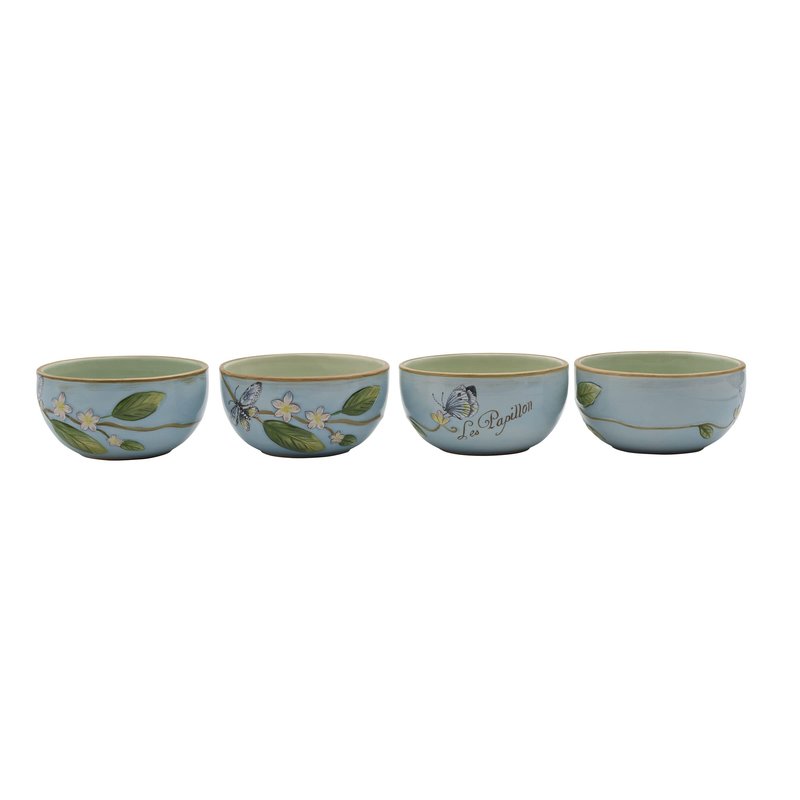 Fitz & Floyd Fitz and Floyd Toulouse Small Fruit Bowls, Set of 4, 5-Inch, Blue