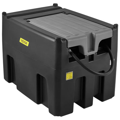 VEVOR Portable Diesel Tank, 116 Gallon Capacity & 10 GPM Flow Rate, Diesel Fuel with 12V Electric Transfer Pump and 13.1ft Rubber Hose, PE Transfer Tank for Easy Fuel Transportation, Black