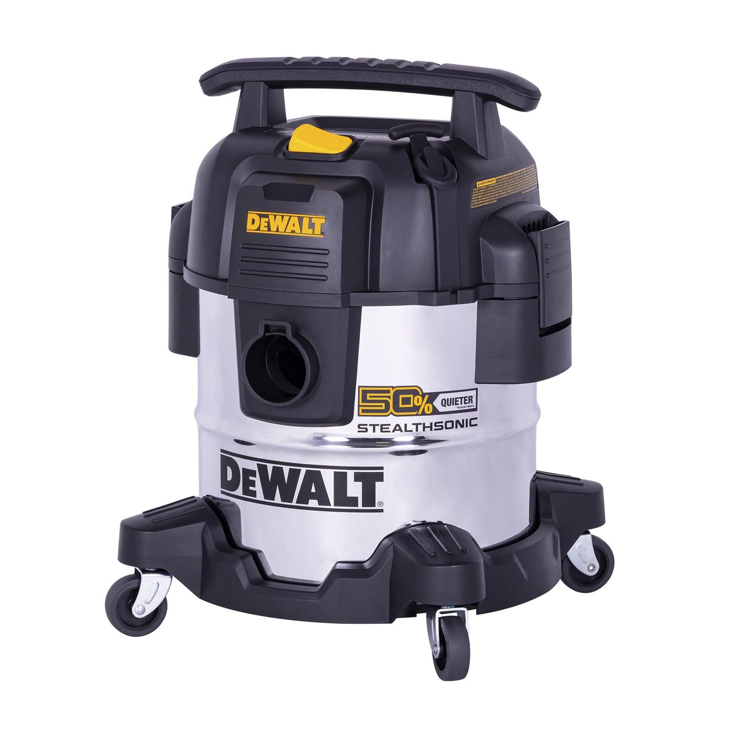 DEWALT 5 Gallon STEALTHSONIC Shop Vacuum Wet and Dry, Powerful Suction & Portable Shop Vac with Attachments, Ultra Quiet Wet Dry Vacuum for Home, Garage, Car, Workshop, Jobsite, DXV05S-QT, 4 Peak HP