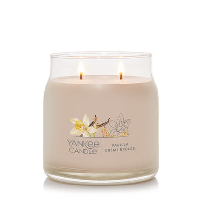 Yankee Candle Vanilla Crème Brulee Scented Signature 13oz Medium Jar 2-Wick Candle Over 35 Hours of Burn Time