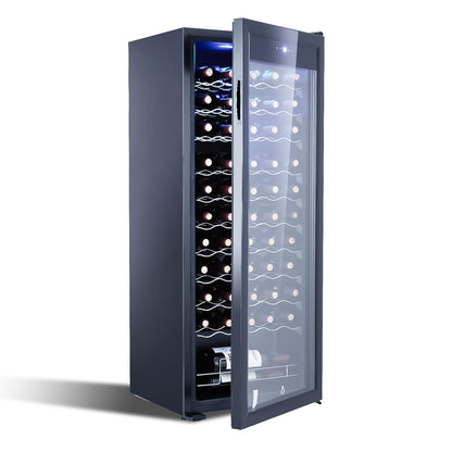 Garvee Wine Cooler - 55 Bottle Compressor Refrigerator with Digital Temp Control, Lock, UV-Protected Glass Door & LED Lighting for Red/White/Champagne