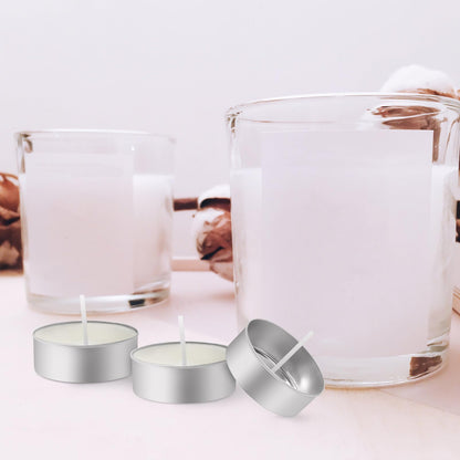 Operitacx 150 Pcs Aluminum Tea Light Cups & 150 Candle Wicks - Empty Metal Tins and Wax Containers for DIY Candle Making Supplies