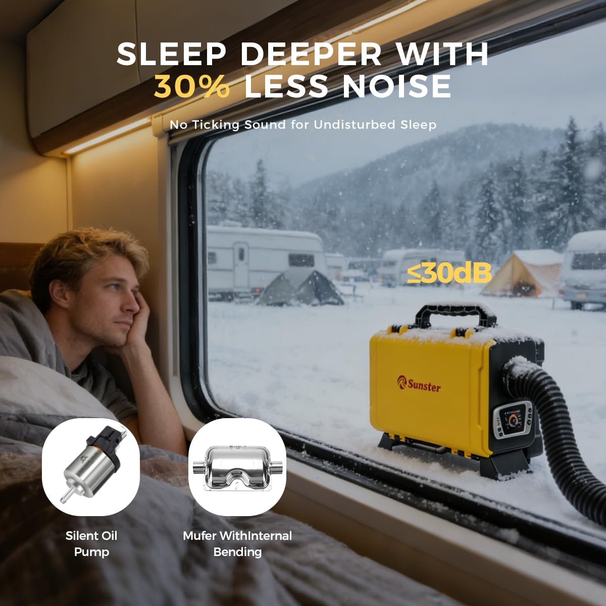 HTB1 8KW Diesel Air Heater, 6L Toolbox Compact Diesel Heater 12V/110V Fast Heating with App Control, 5500M Adaptive Plateau, Internal Circulation Heating and No Ticking Sound for RV Trailer Camper Van