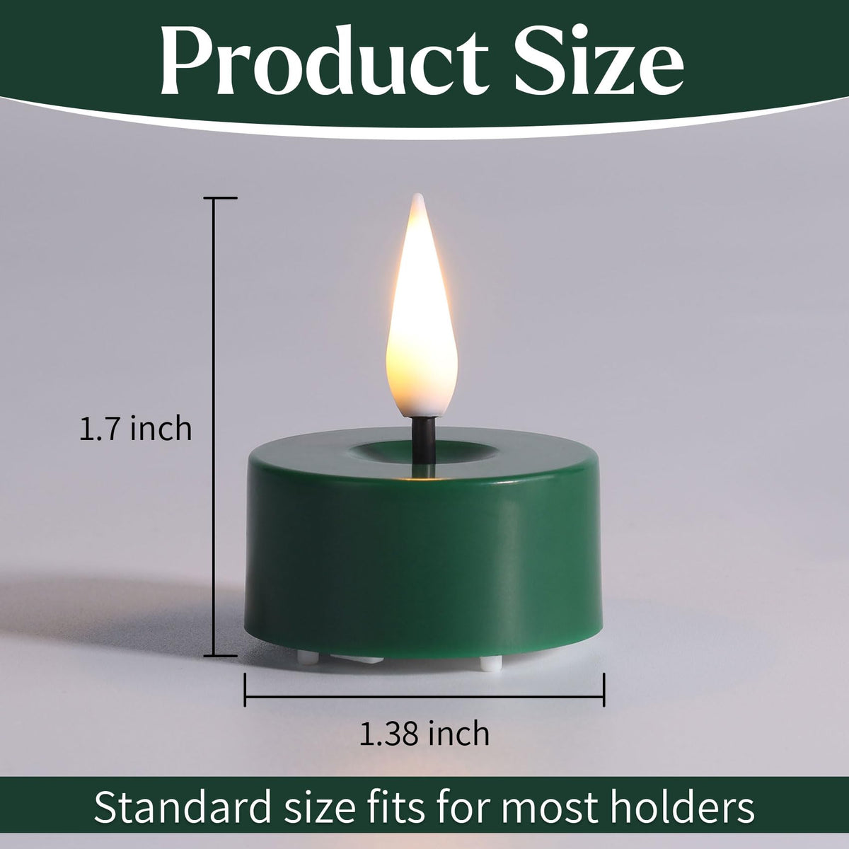 Eywamage Green LED Tealights with Remote Batteries, Flickering Flameless Tea Lights Votive Candles Set of 12