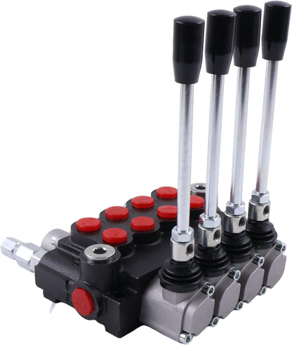 Solarhome 4 Spool Hydraulic Control Valve Open Center Double Acting 13 GPM 3600 PSI SAE Ports Compatible With Tractors Loaders Log Splitters