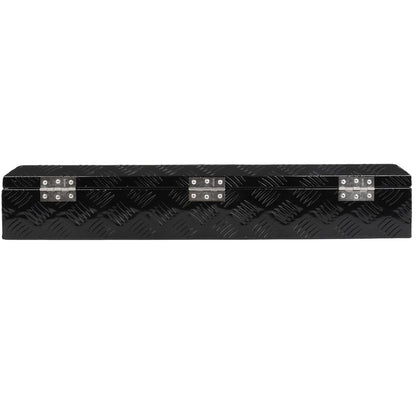 SCITOO 34" Aluminum Diamond Plate Truck Bed Tool Box,Heavy Duty Crossover Storage for Most Full Size Pickups,Lockable Weatherproof Chest,Fits 35 Inch Truck Beds,Easy Access to Load and Unload