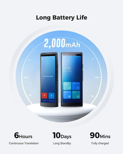 Jarvisen Language Translator Device, Two-Way Instant Voice Translator for 108 Languages, Real-Time Translation Device with Online Offline Translation, Portable Traductor for Travel, Business